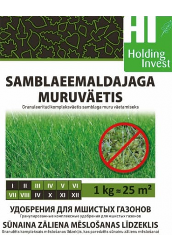 Fertilizer for lawns + moss elimination